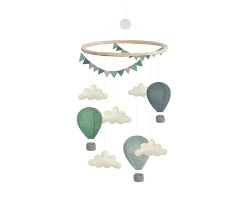 Handsydd mobil, Luftballonger med vimpel, Mint