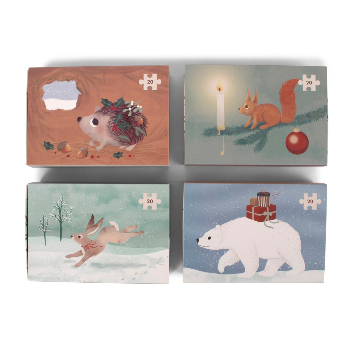 Set med 4 pussel, Underbara Vinter