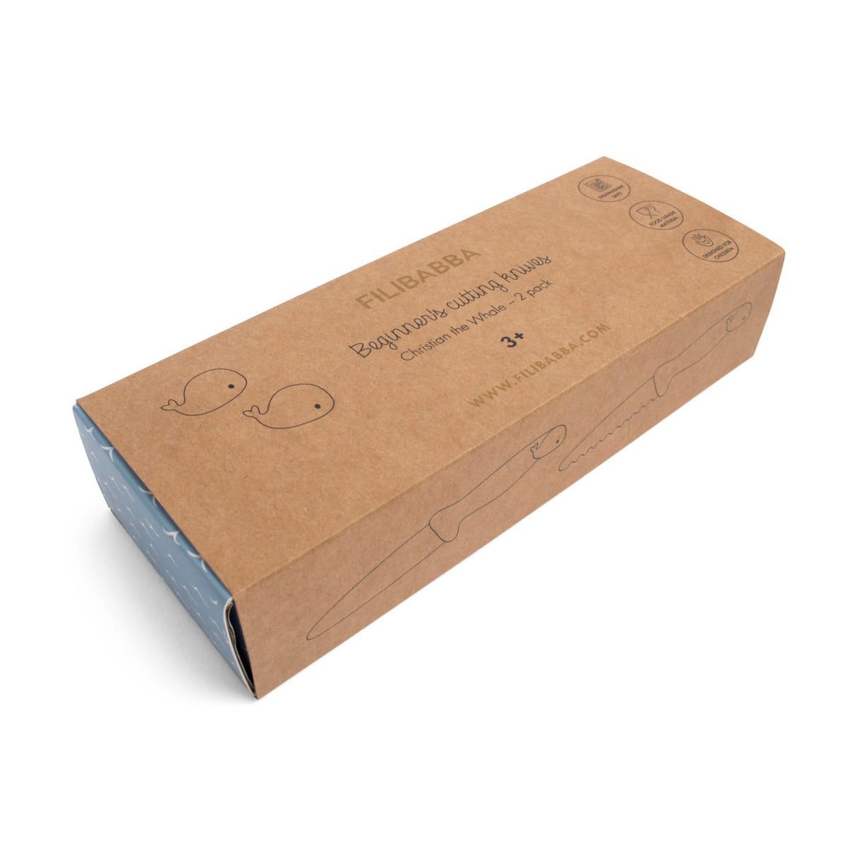 Knivset för barn - 2-pack - Puderblå + Grön