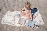 Broderad strandhandduk med huva - Dino Beach