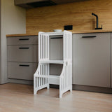 Foldable kitchen tower, White (Striped Collection)