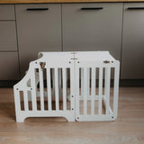 Foldable kitchen tower with slide, White (Striped Collection)