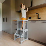 Foldable kitchen tower, Grey (Striped Collection)
