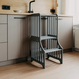 Foldable kitchen tower, Grey (Striped Collection)