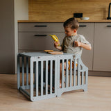 Foldable kitchen tower, Grey (Striped Collection)
