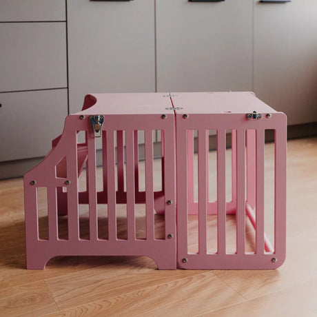 Foldable kitchen tower with slide, Pink (Striped Collection)