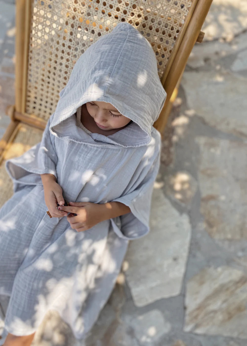 Muslin Poncho Grå