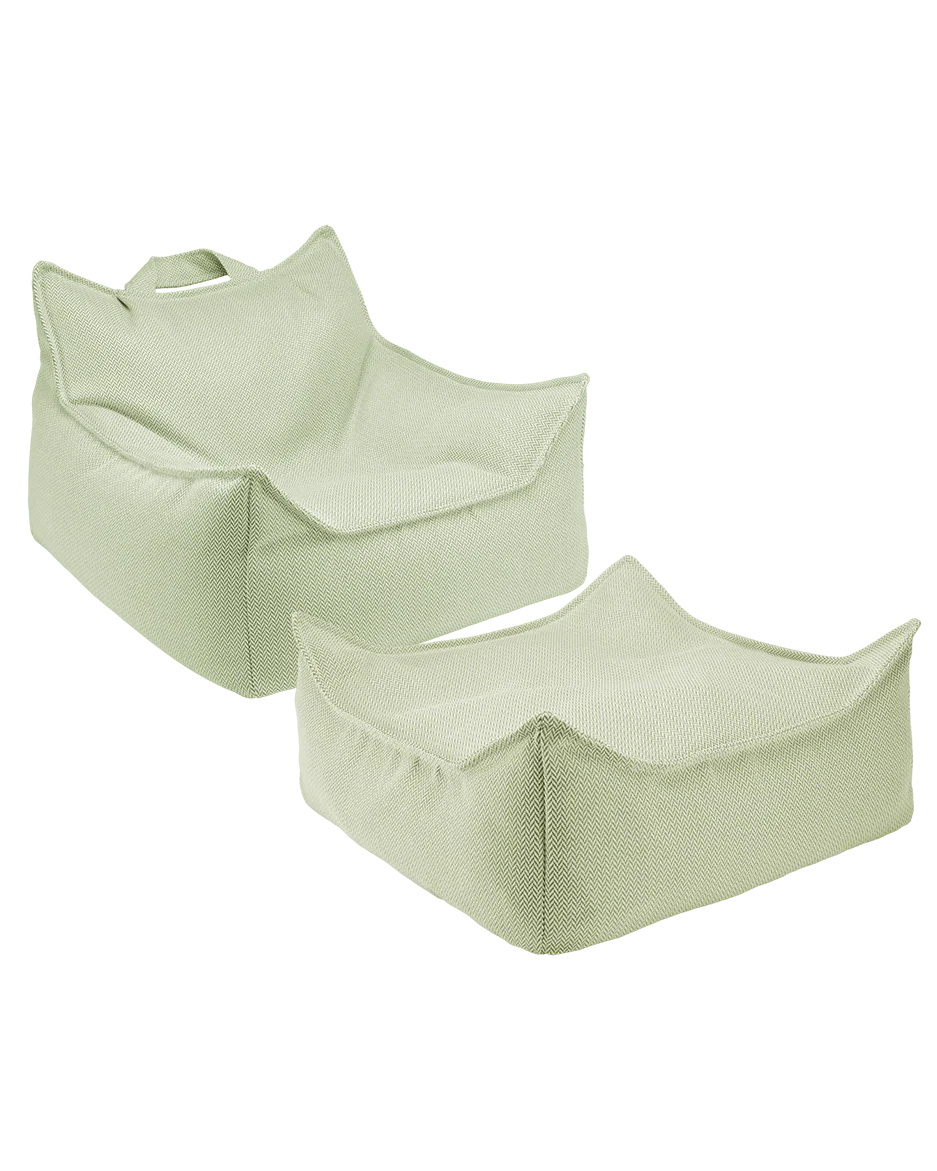 Herba Outdoor Beanbag Chair & Ottoman Set