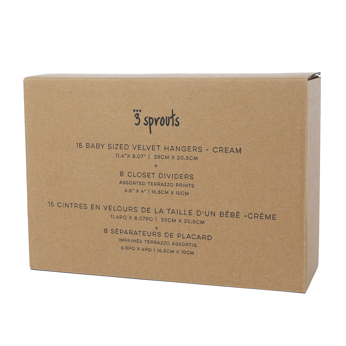 Set 15-pack Velourgalgar + 8-pack Garderobsavdelare, Cream/Terrazzo
