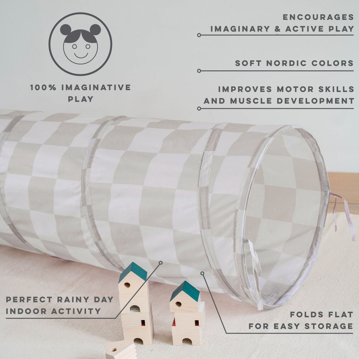 Lektunnel, Schackrutor Beige