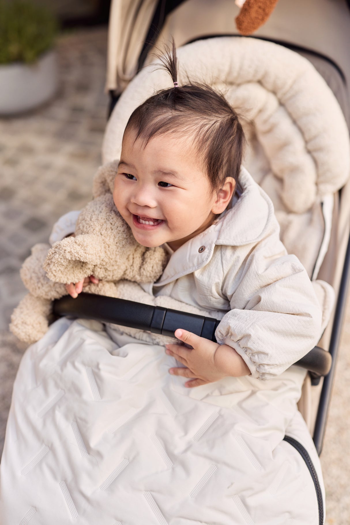 Åkpåse buggy/stroller Embossed Sand