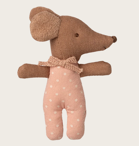 Sleepy wakey baby mouse in matchbox - Rose