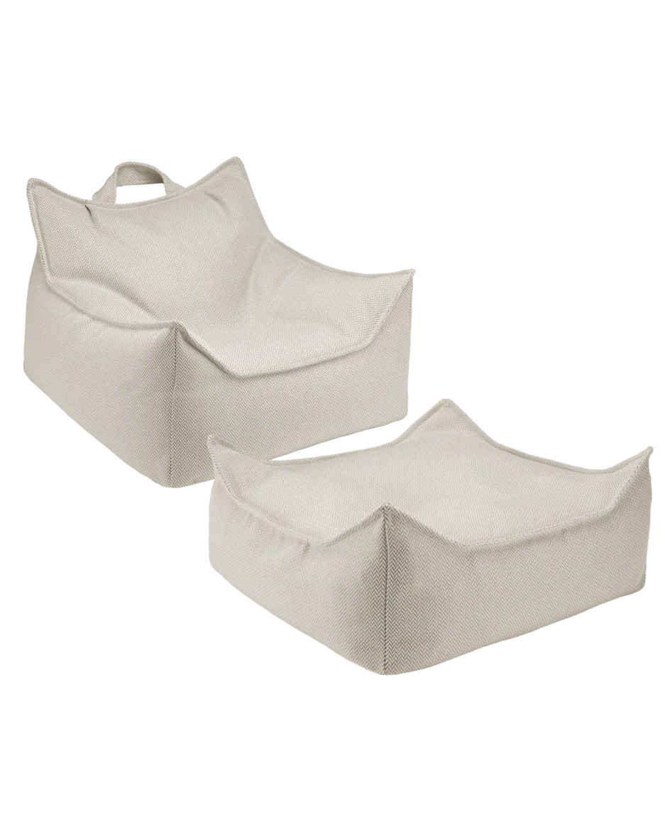 Terra Outdoor Beanbag Chair & Ottoman Set