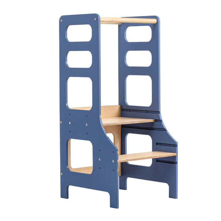Adjustable height kitchen tower, Blue