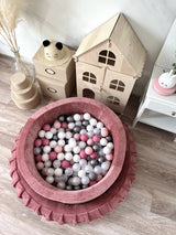 Bollhav Sammet 30x90cm, Dirty Pink (Flera olika färgval på bollarna)