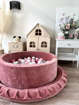 Bollhav Sammet 30x90cm, Dirty Pink (Flera olika färgval på bollarna)