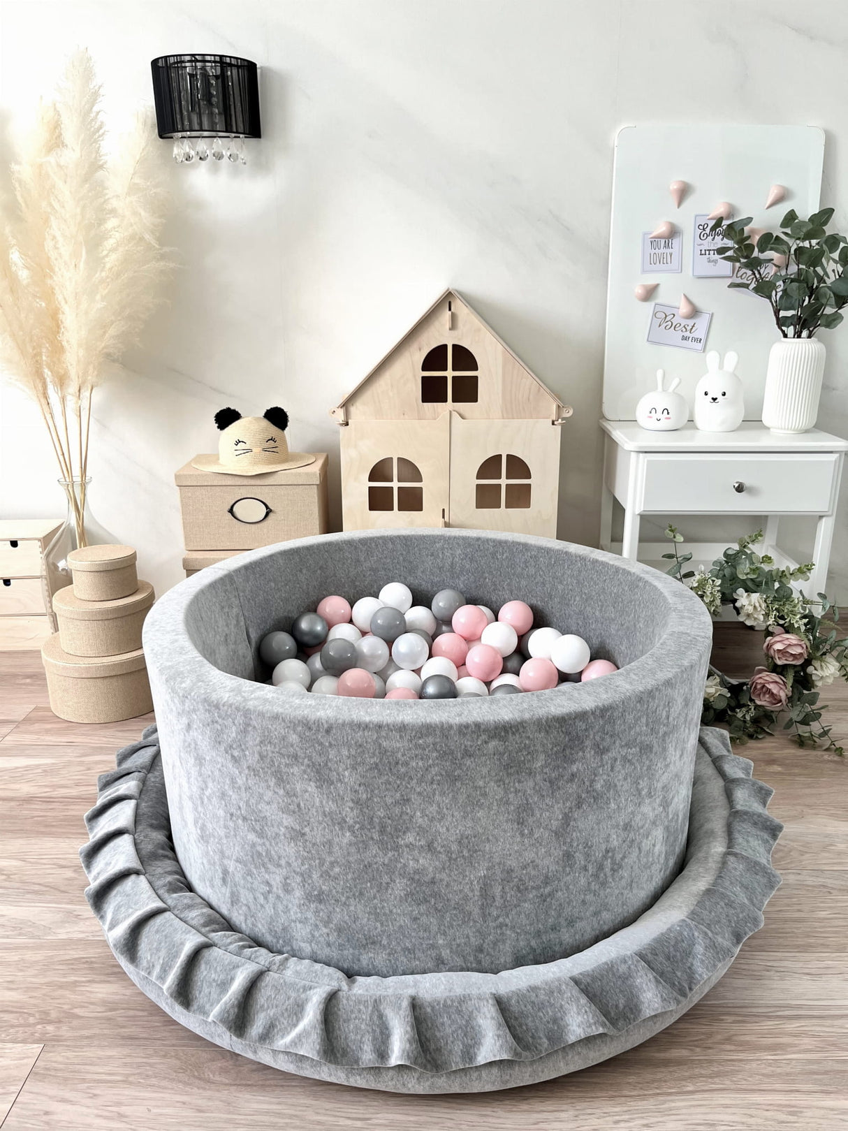Junior Nest velvet, Grå