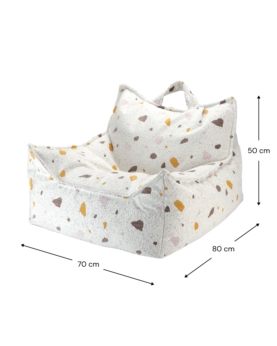 Beanbag Chair, Terrazzo Marble