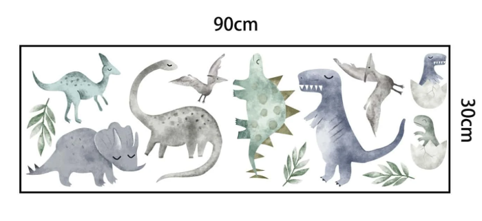 Väggdekal, Dinosaurier teckant