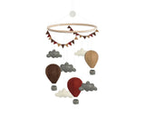 Handsydd mobil, Luftballonger med vimpel, Beige/Brun