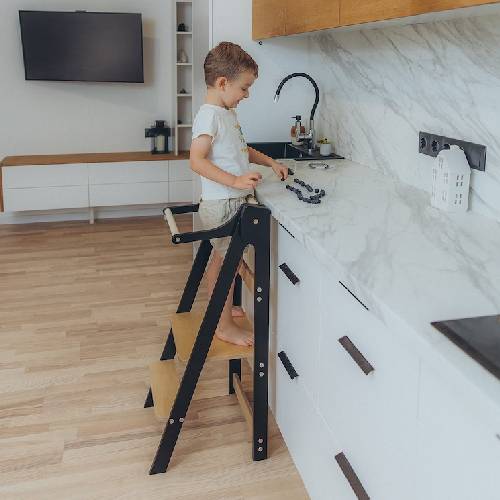 Folding Kitchen Tower, Black