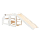 Foldable kitchen tower with slide, White