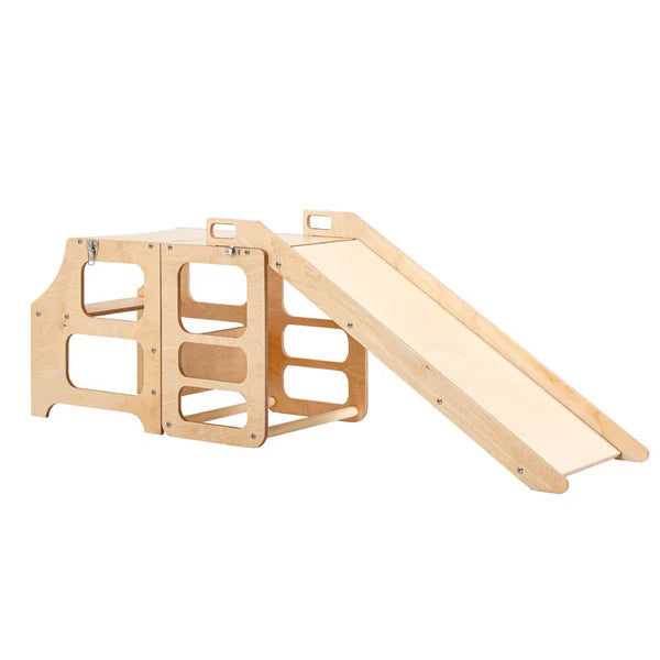 Foldable kitchen tower with slide, Natural