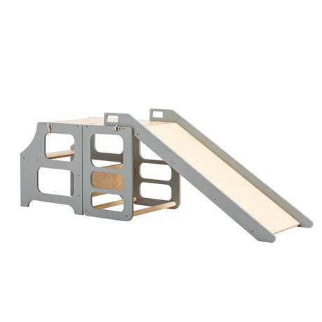 Foldable kitchen tower with slide, Grey