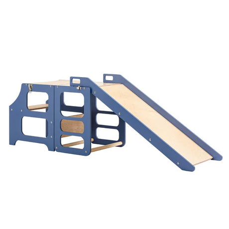 Foldable kitchen tower with slide, Blue