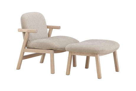 RILE Fåtölj + Ottoman, beige