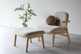 RILE Fåtölj + Ottoman, beige