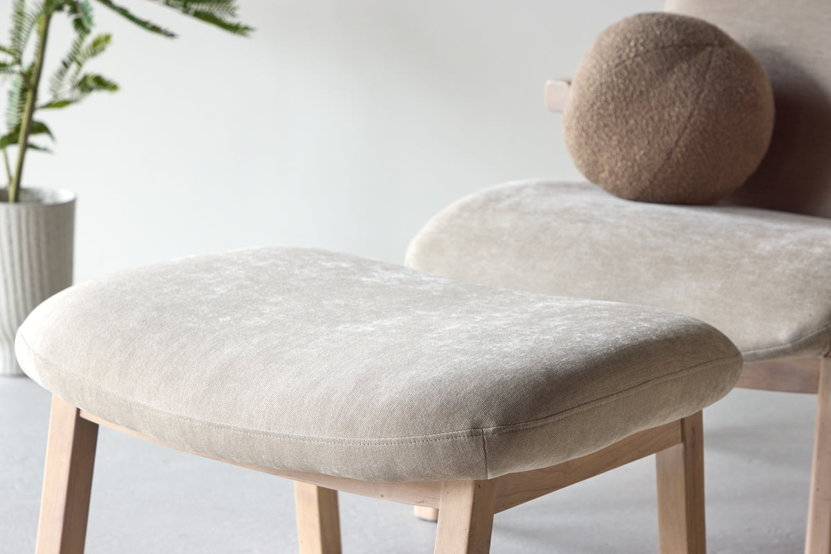 RILE Fåtölj + Ottoman, beige