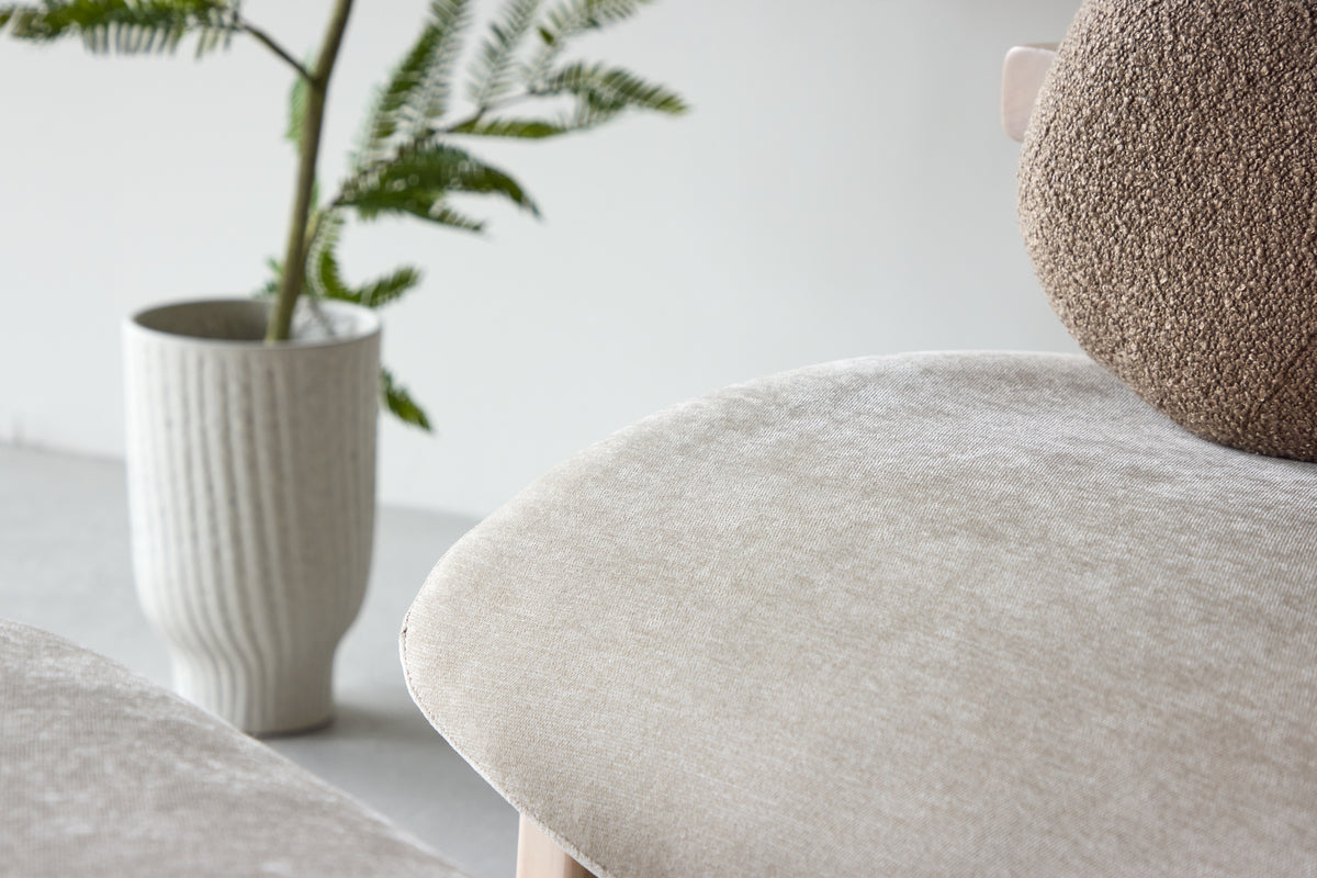 RILE Fåtölj + Ottoman, beige