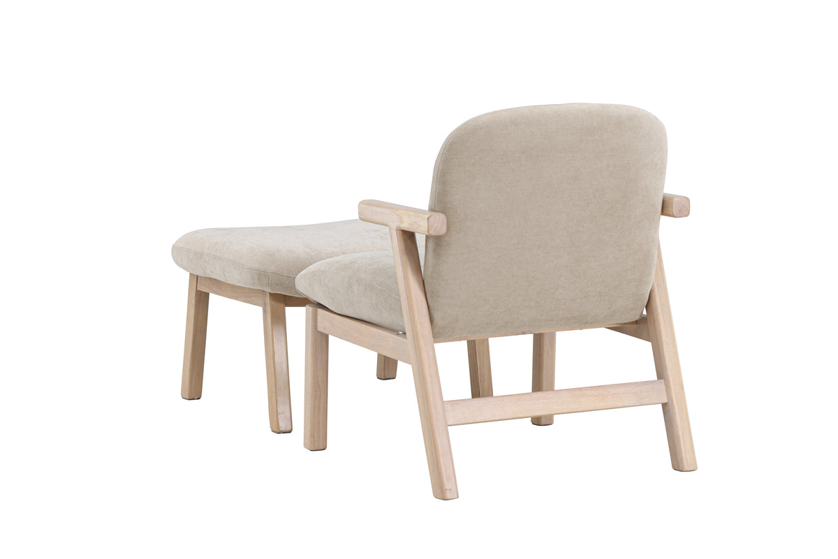 RILE Fåtölj + Ottoman, beige