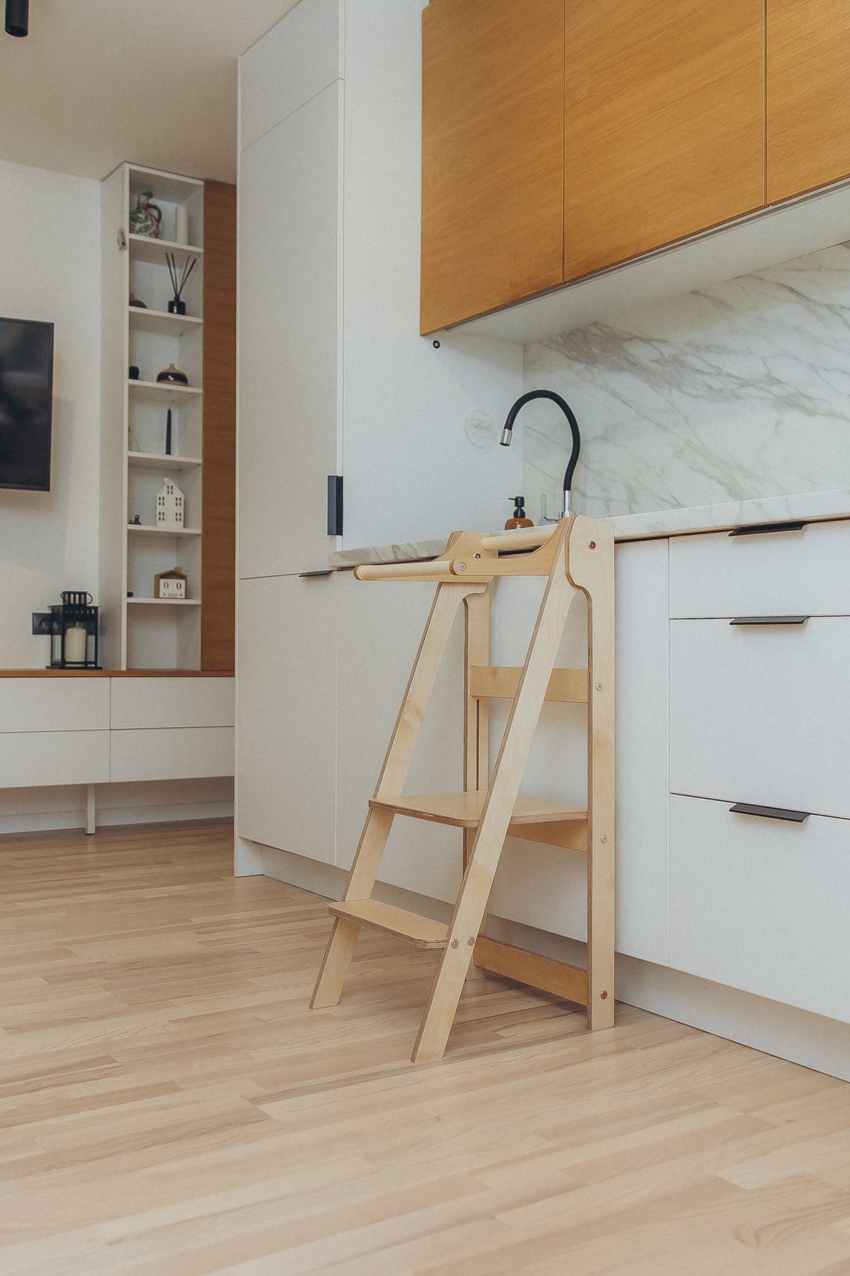 Folding Kitchen Tower, Natural