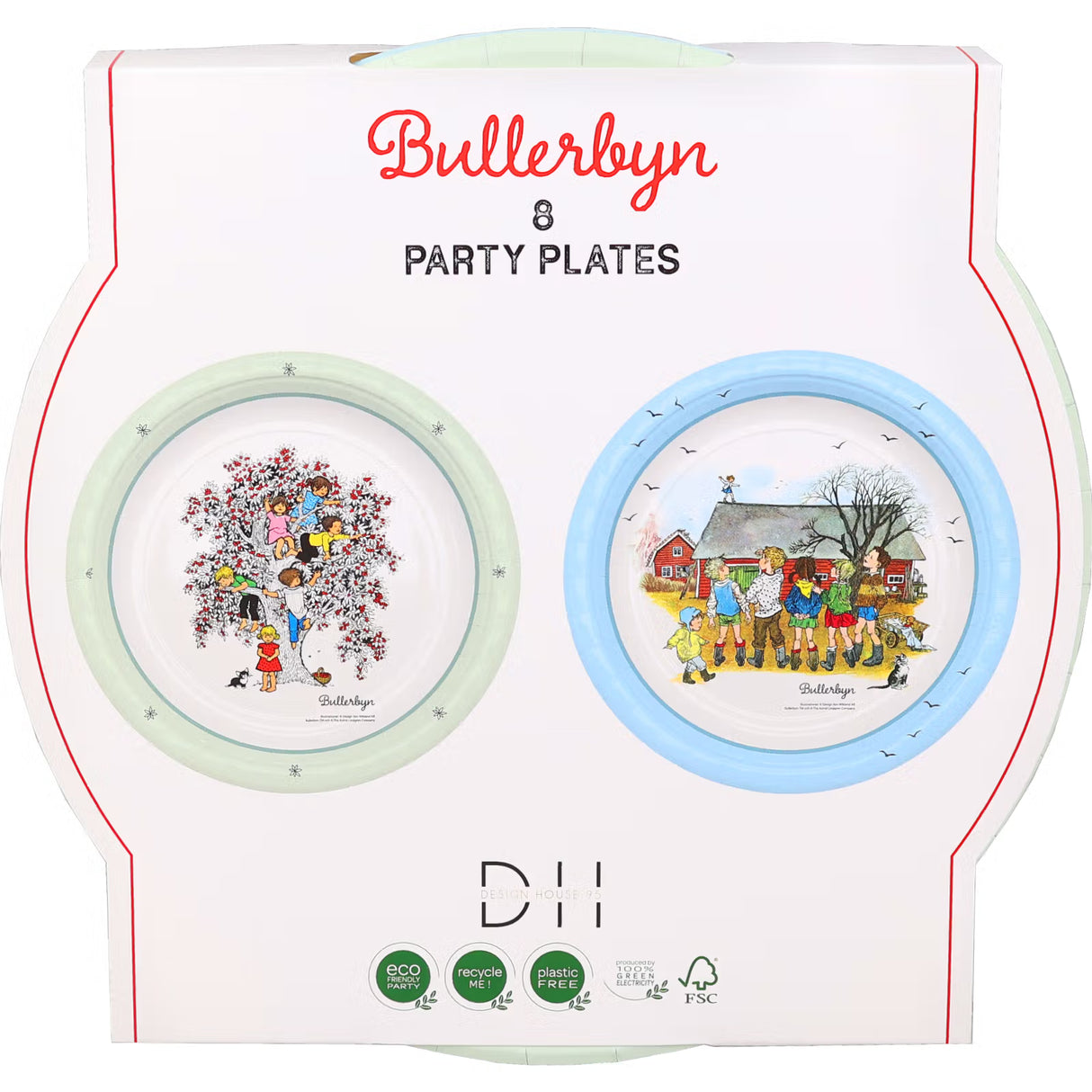 Papperstallrikar - Bullerbyn 8-pack 23cm