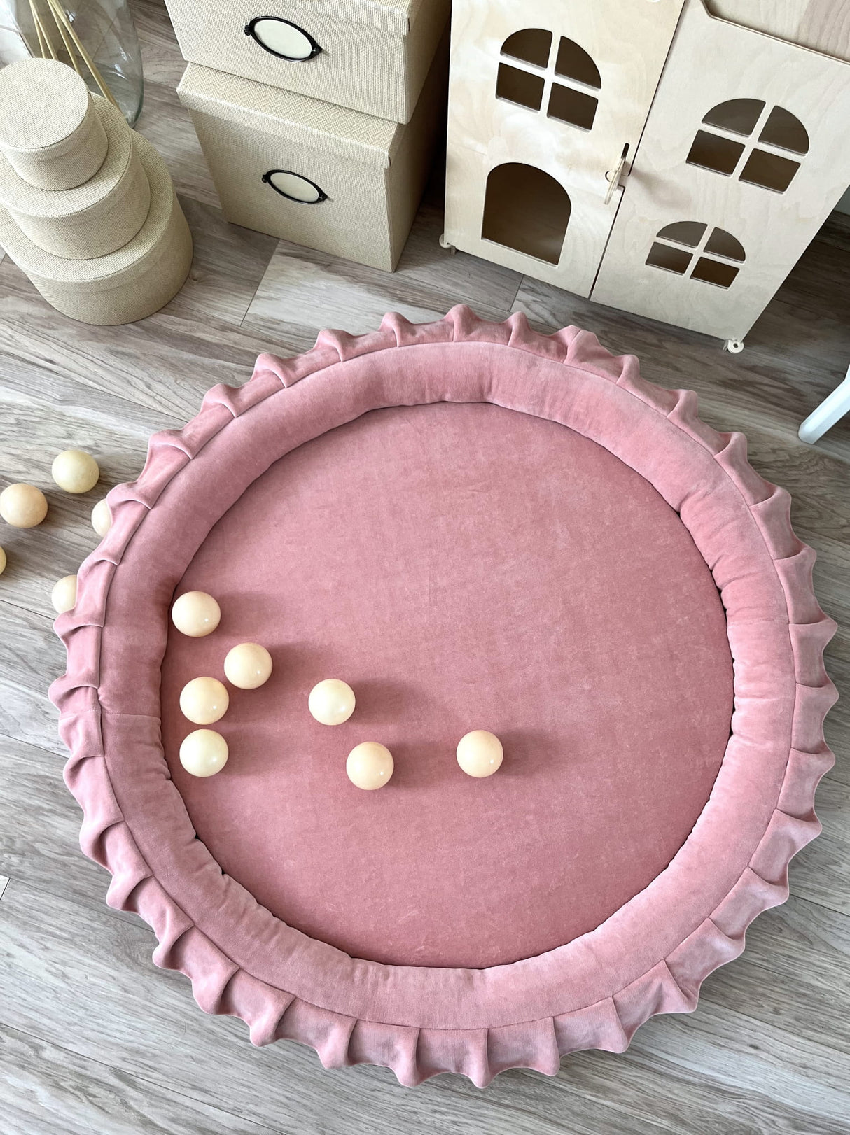 Junior Nest velvet, Rosa