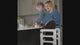 Foldable kitchen tower with slide, Blue