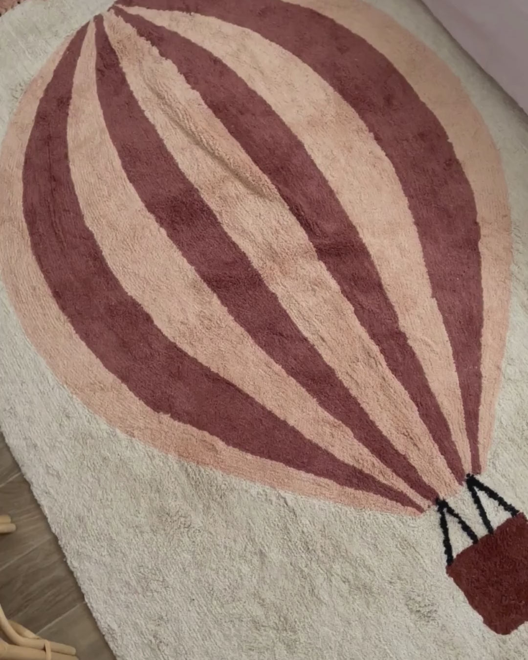 Barnmatta BAZALETI Ljusbeige 140 x 200 cm Bomull
