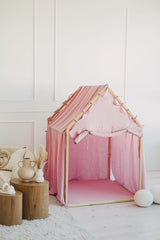 Trähus Classic med rullgardin, Rosa