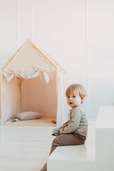 Trähus Classic med rullgardin, Beige