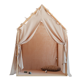 Trähus Classic med gardinöppning, Beige