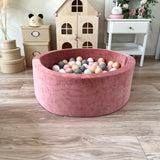 Bollhav Sammet 40x90cm, Dirty Pink (Flera olika färgval på bollarna)