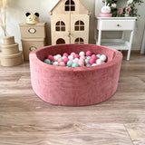 Bollhav Sammet 30x90cm, Dirty Pink (Flera olika färgval på bollarna)