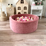 Bollhav Sammet 30x90cm, Dirty Pink (Flera olika färgval på bollarna)