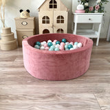 Bollhav Sammet 40x90cm, Dirty Pink (Flera olika färgval på bollarna)