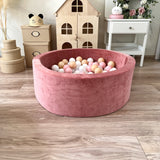 Bollhav Sammet 40x90cm, Dirty Pink (Flera olika färgval på bollarna)