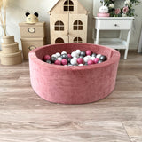 Bollhav Sammet 40x90cm, Dirty Pink (Flera olika färgval på bollarna)