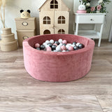 Bollhav Sammet 30x90cm, Dirty Pink (Flera olika färgval på bollarna)