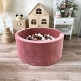 Bollhav Sammet 40x90cm, Dirty Pink (Flera olika färgval på bollarna)